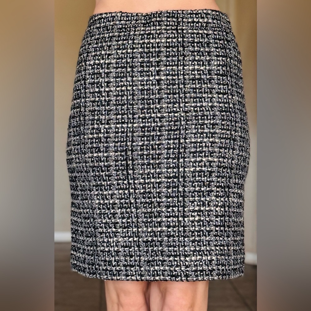 J. Crew Wool The Pencil Skirt Tweed Black Grey White Mini 00
